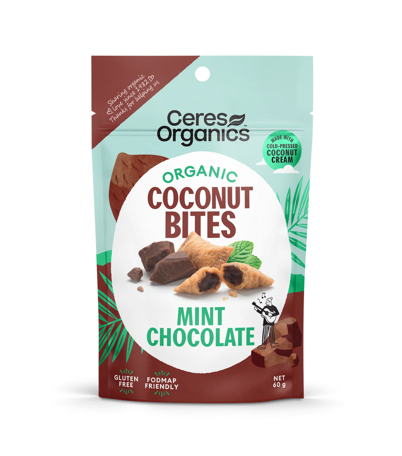 Organic Coconut Bites, Mint Chocolate - 60g - Ceres Organics