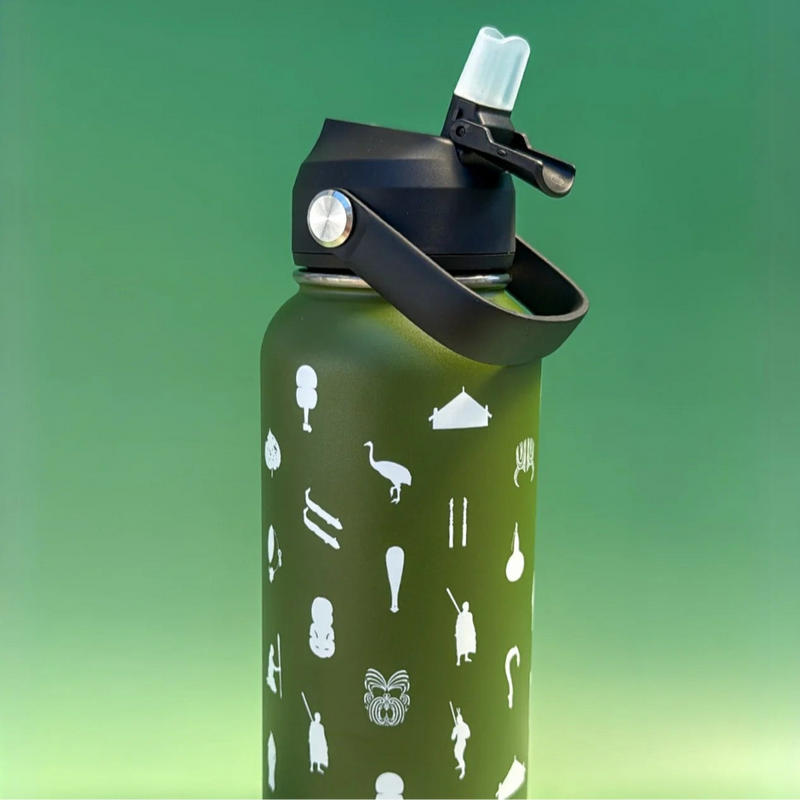 32oz (946mL) Thermal Insulated Wide Mouth Drink Bottle – Flex Straw Cap