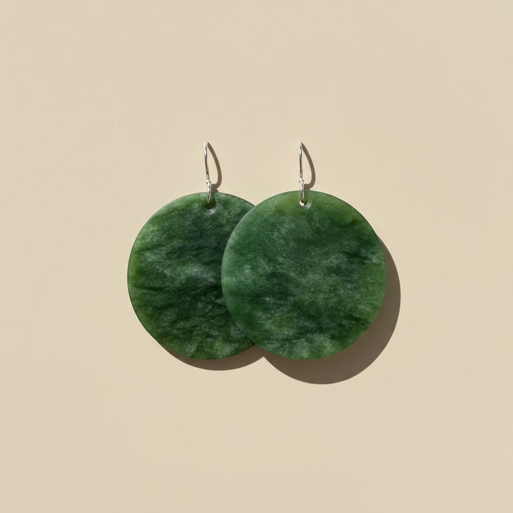 Whakakai Pounamu (Disc Earrings) - 9