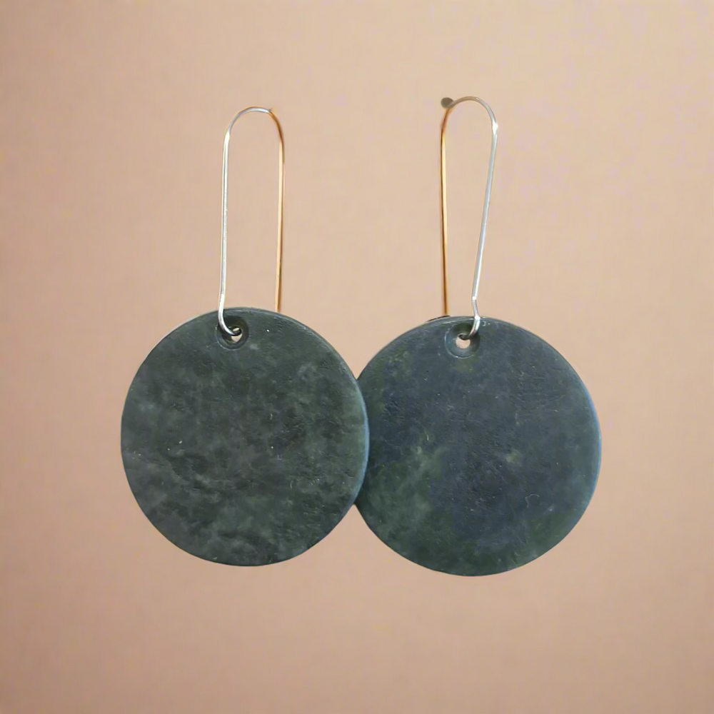 Whakakai Pounamu (Disc Earrings) - 5