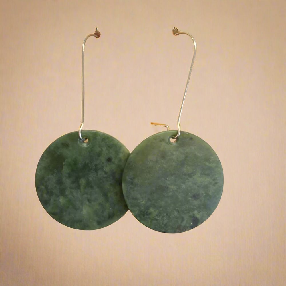 Whakakai Pounamu (Disc Earrings) - 6