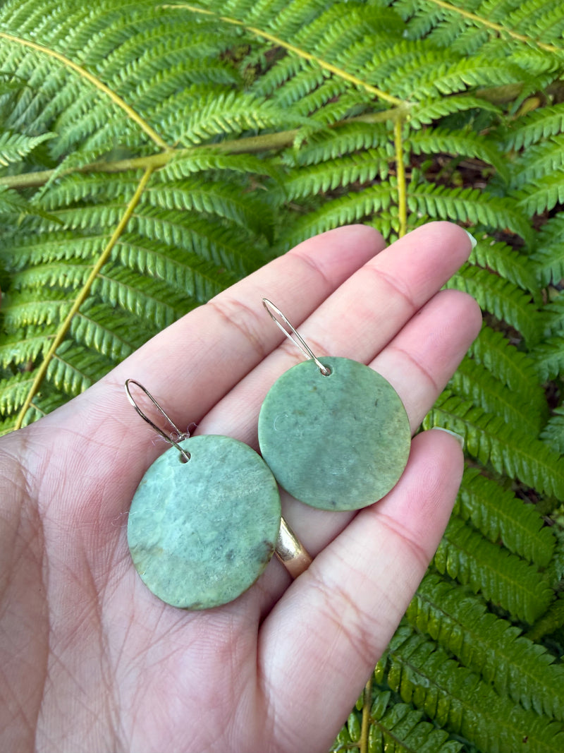 Pounamu Disc Earrings 1 - Donna Summers