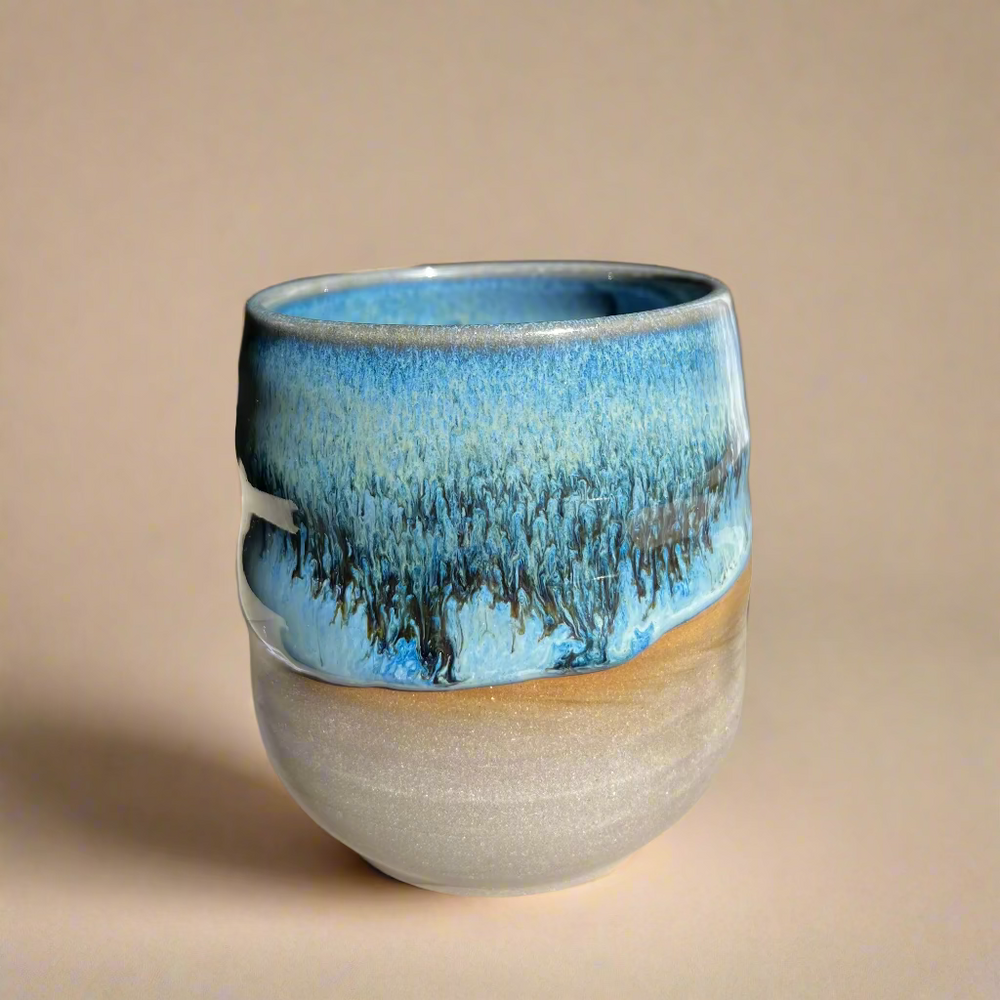 Non-Handled Ceramic Mugs (Blue Speckled) - Kaelebs Kups