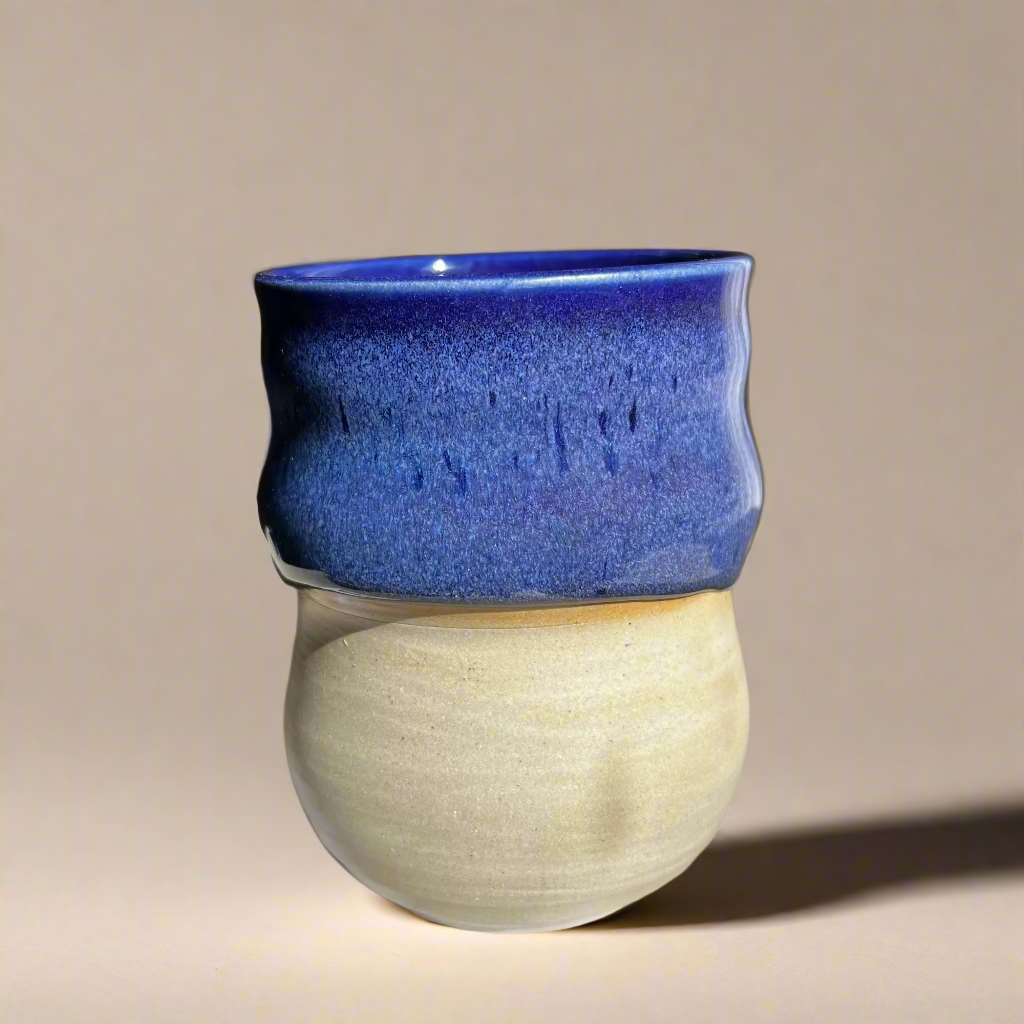 
                  
                    Non-Handled Ceramic Mugs (Blue Speckled) - Kaelebs Kups
                  
                