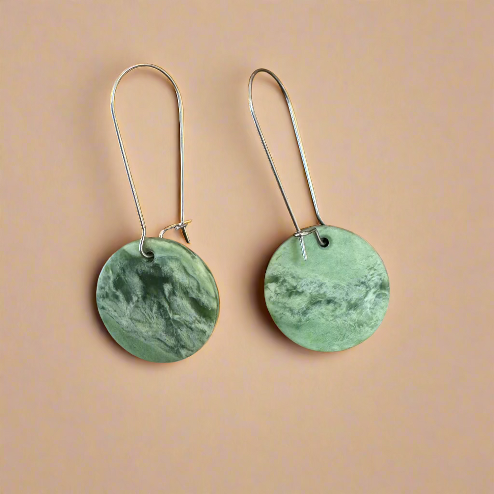 Whakakai Pounamu (Disc Earrings) - 1