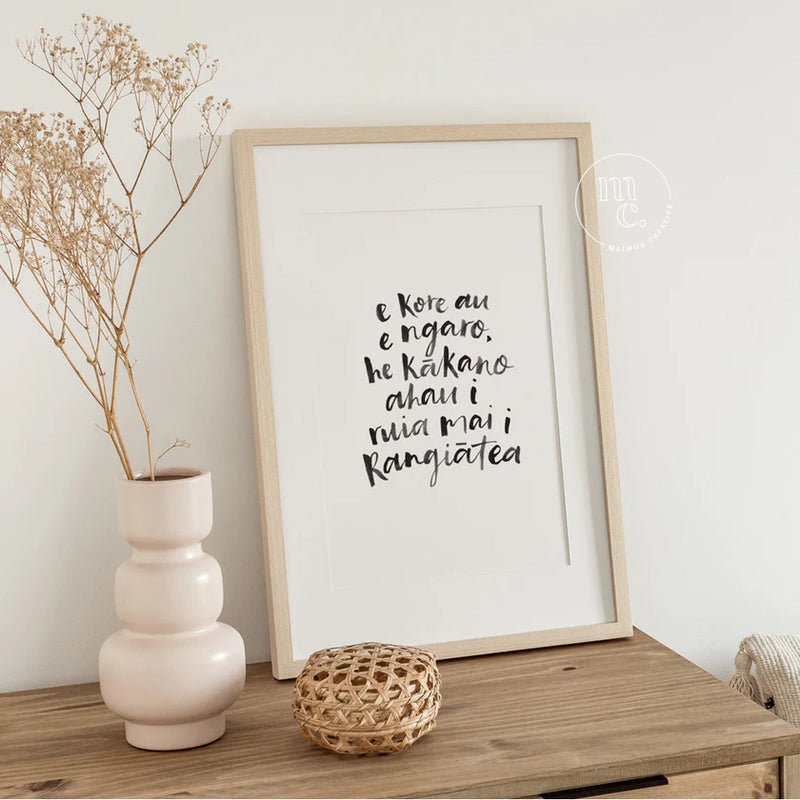 'He kākano ahau' Art Print - Maimoa Creative