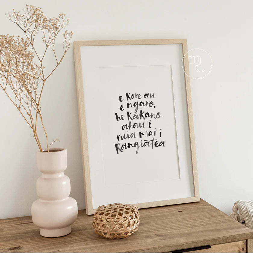 'He kākano ahau' Art Print - Maimoa Creative