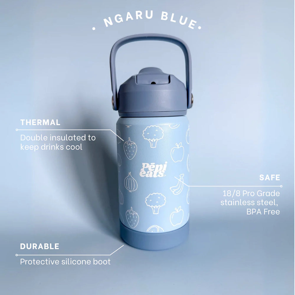 
                  
                    Stainless Steel Kids Drink Bottle - Pēpi Eats
                  
                