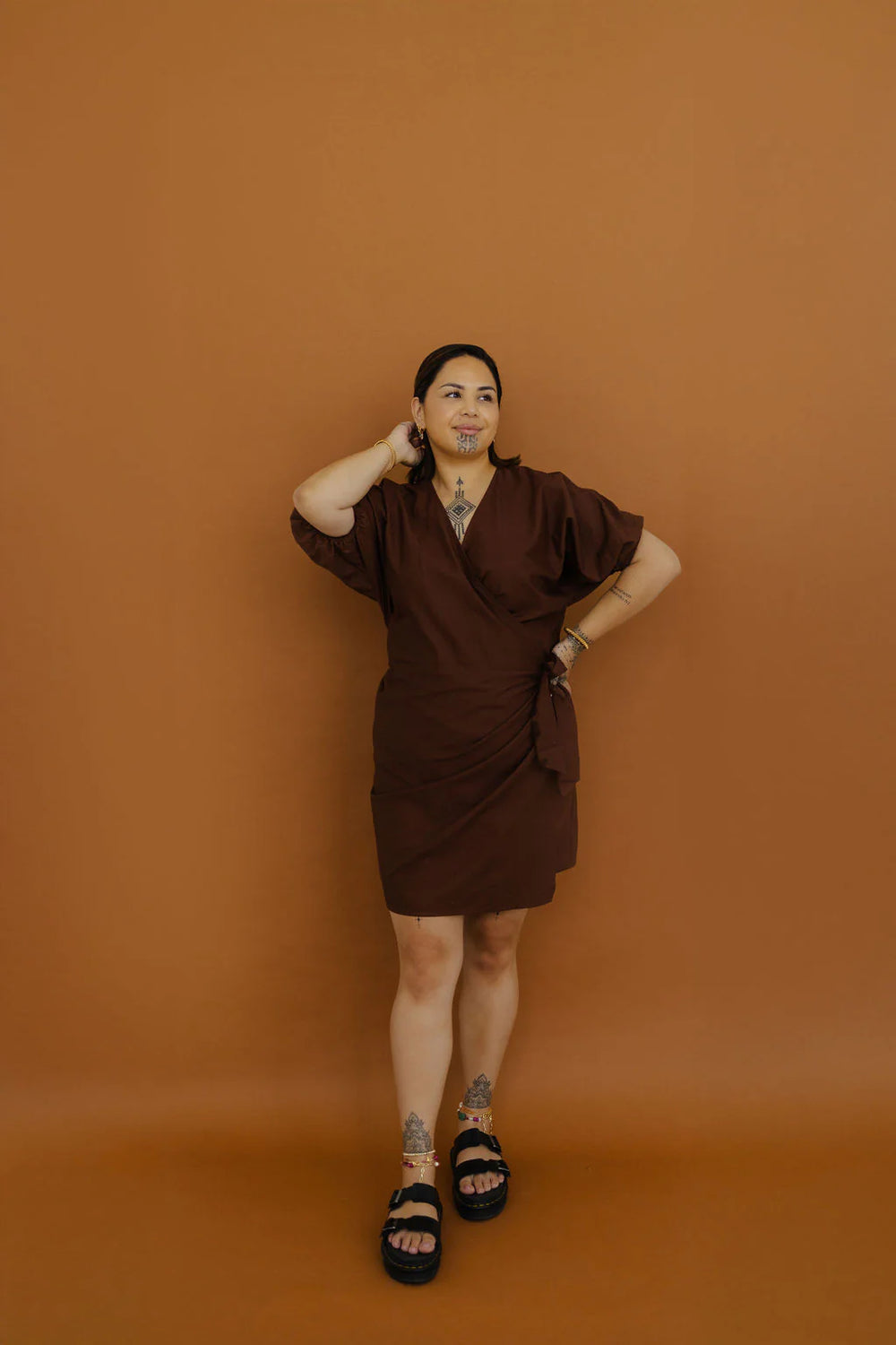 Pūwera Dress Midi Length (Chocolate Brown) - Waiapu Road