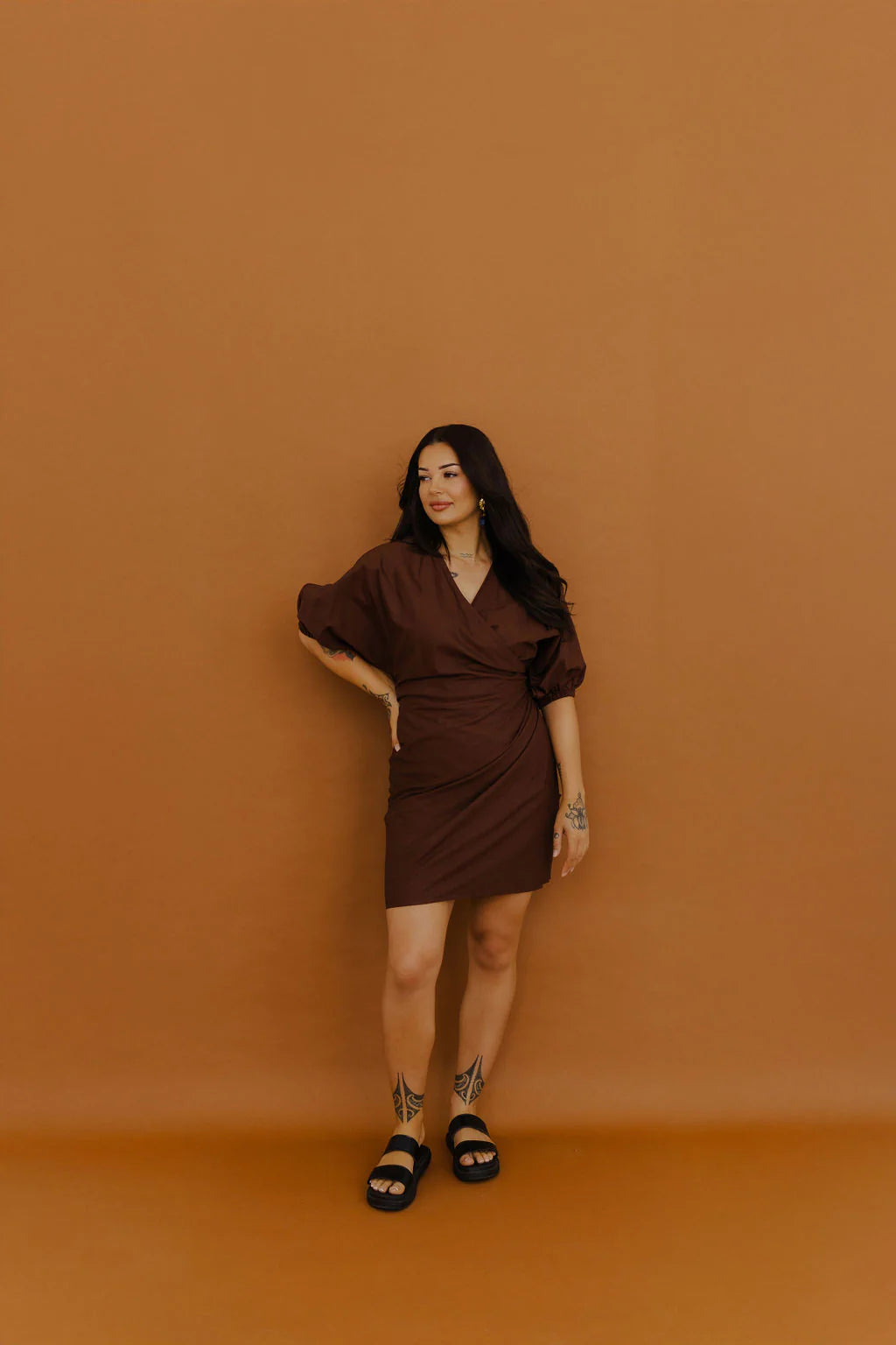 
                  
                    Pūwera Dress Midi Length (Chocolate Brown) - Waiapu Road
                  
                