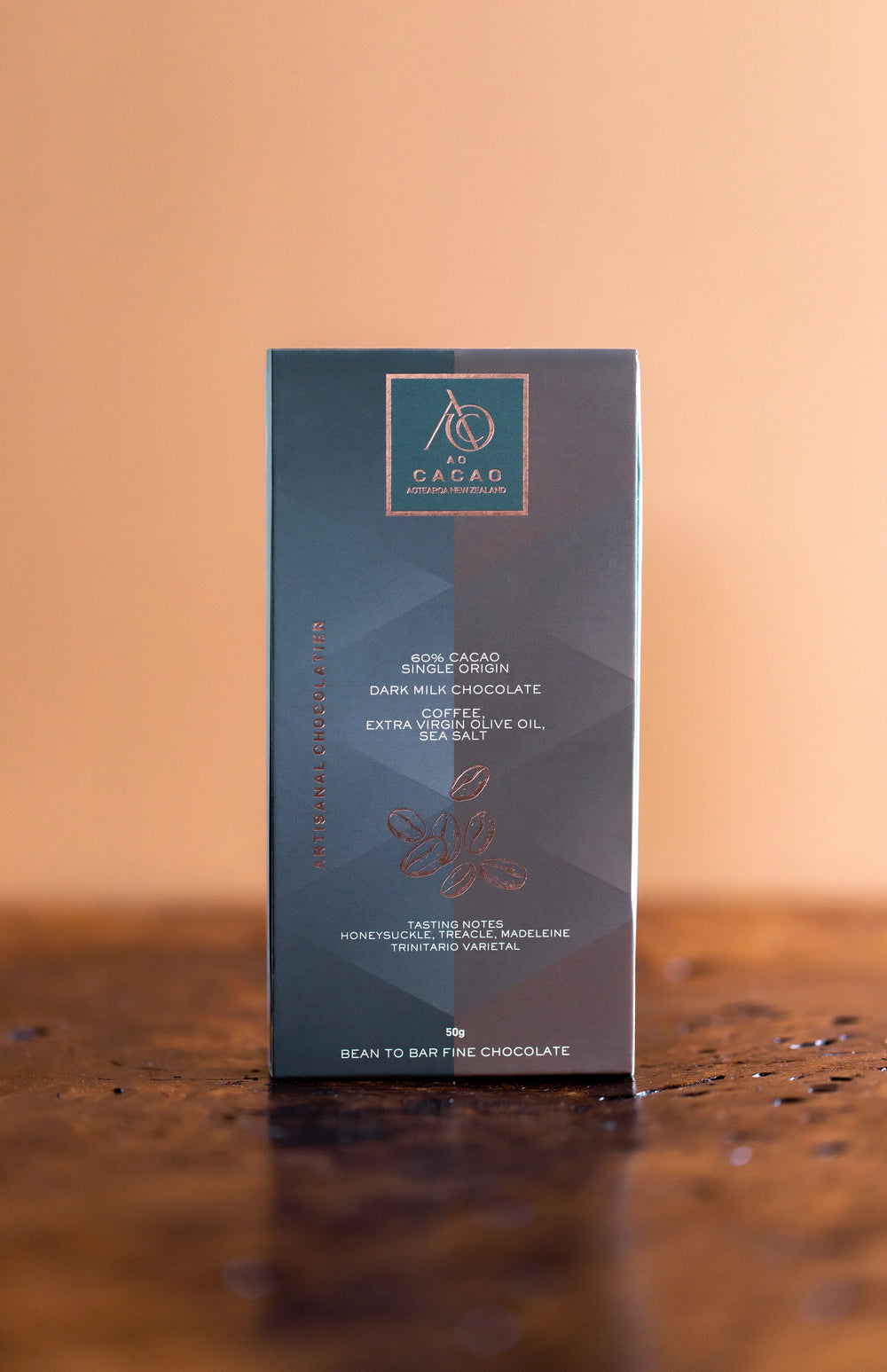 60% NZ Coffee, Extra Virgin Olive Oil, Sea Salt Dark Milk Chocolate - Ao Cacao